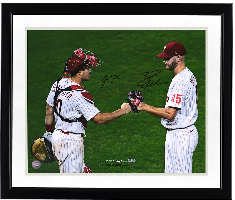 J.T. Realmuto & Zack Wheeler Philadelphia Phillies Autographed 16" x 20" Fist Bump Photograph