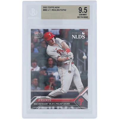 J.T. Realmuto Philadelphia Phillies 2023 Topps Now Most Postseason HRs By A Catcher #982 BGS Authenticated 9.5 Card 