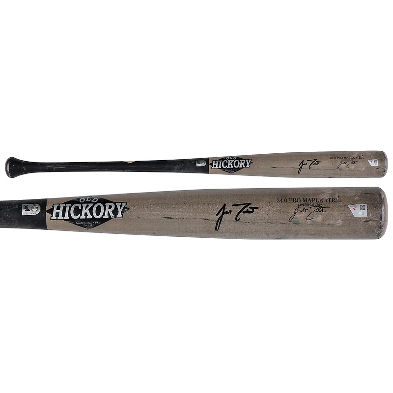 J.T. Realmuto Philadelphia Phillies Autographed Game-Used Gray/Black Old Hickory Broken Bat from the MLB Season
