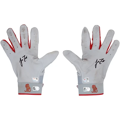 Gants de frappe gris Nike autographiés par J.T. Realmuto des Phillies de Philadelphie, utilisés en match lors de la saison 2025 de la MLB - NF70450501-02