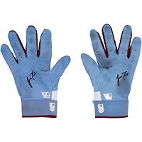 J.T. Realmuto Philadelphia Phillies Autographed Game-Used Light Blue Nike Batting Gloves from the 2025 MLB Season - NF70450505-06