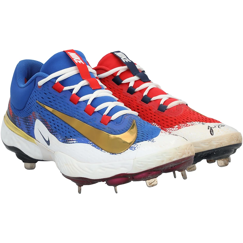 J.T. Realmuto Philadelphia Phillies Autographed Game-Used Red/Blue Nike Cleats vs. Cincinnati Reds on July 4, 2025