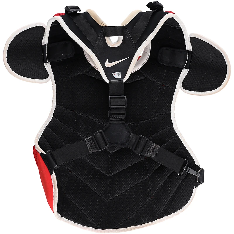 J.T. Realmuto Philadelphia Phillies Autographed Game-Used Red Nike Chest Protector vs. Atlanta Braves on August 31, 2024