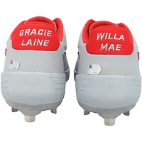 Crampons Nike gris/rouges autographiés par J.T. Realmuto, joueurs des Phillies de Philadelphie, saison 2021 de la MLB.