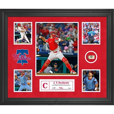 J.T. Realmuto Philadelphia Phillies Framed 5-Photo Collage with a Piece of Game-Used Ball