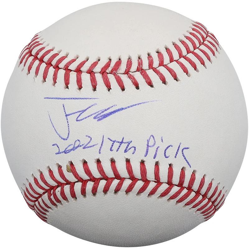 Justin Crawford Philadelphia Phillies Autographed Baseball with "2022 17th Pick" Inscription