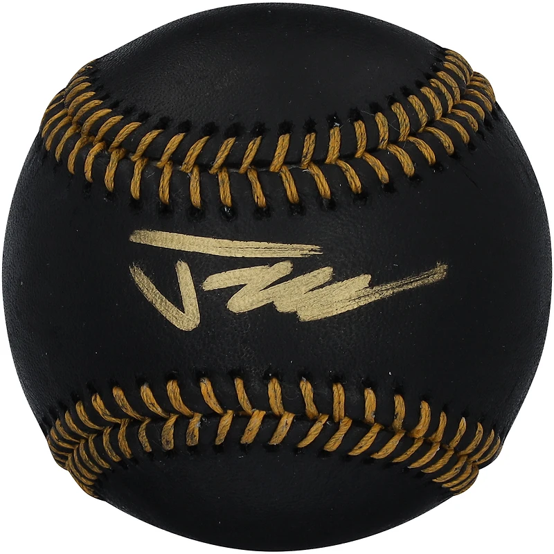 Balle de baseball noire autographiée par Justin Crawford des Phillies de Philadelphie