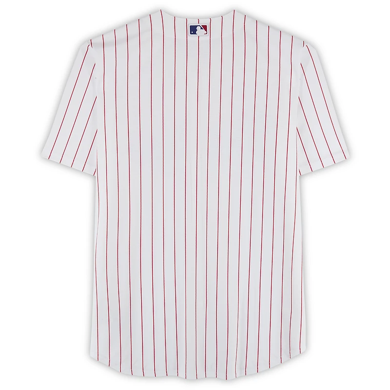 Maillot réplique Nike autographié par Justin Crawford des Phillies de Philadelphie avec inscription « 17e choix de la saison 2022 ».