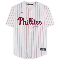 Justin Crawford Philadelphia Phillies Autographed White Nike Replica Jersey
