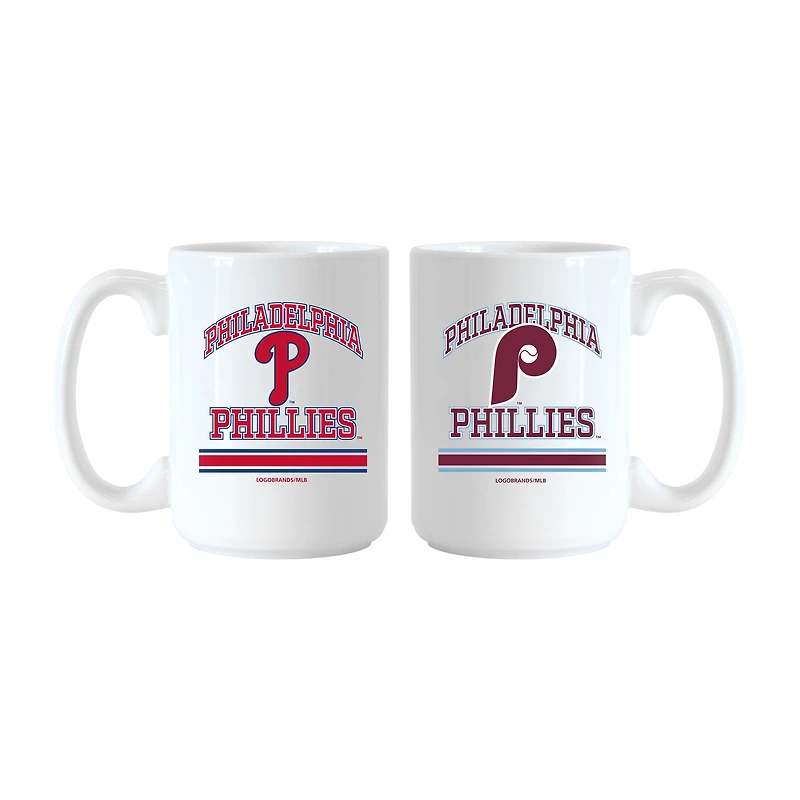 Ensemble de tasses Logo Brands Philadelphia Phillies 15 oz (44 cl) : actuelles et rétro