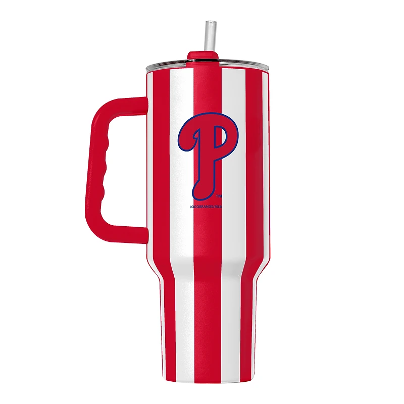 Gobelet isotherme à rayures verticales et revêtement en poudre Logo Brands Philadelphia Phillies de 1,2 L