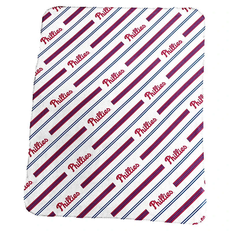 Logo Brands Philadelphia Phillies 50" x 60" Classic Vertical Stripe Fleece Throw Blanket