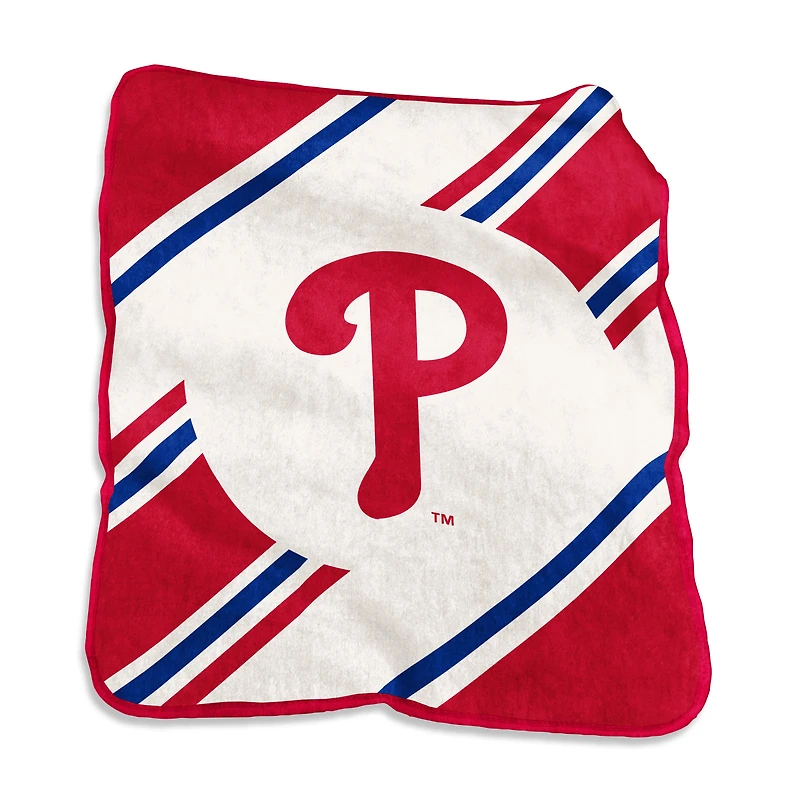 Logo Brands Philadelphia Phillies 50" x 60" Raschel Stripe Throw Blanket
