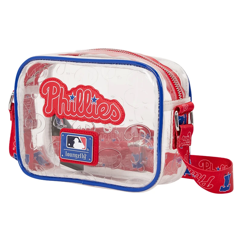 Loungefly Philadelphia Phillies Clear All Over Logo Crossbody Bag