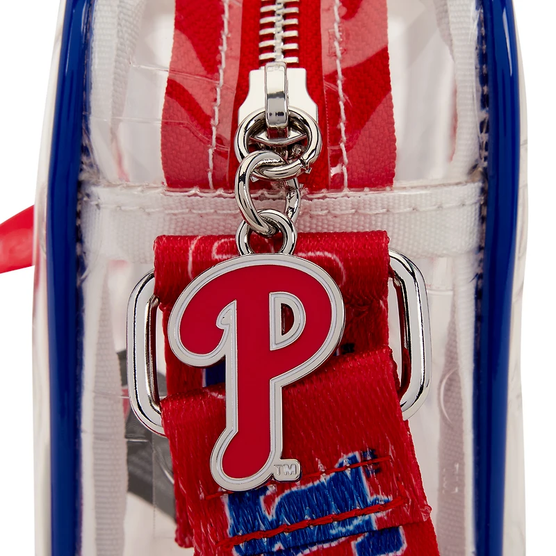 Sac bandoulière Loungefly Philadelphia Phillies transparent avec logo intégral