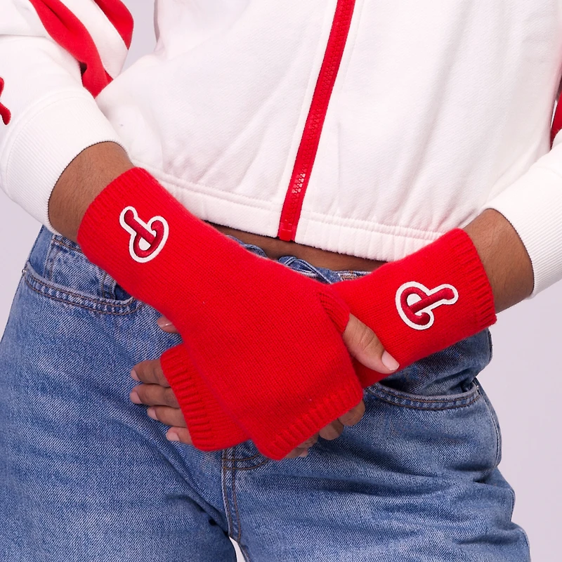 Lusso Philadelphia Phillies Fingerless Gloves Tri-Blend