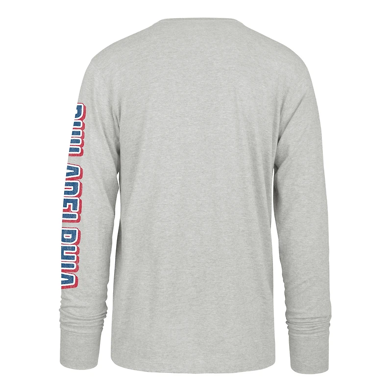 Men's '47  Gray Philadelphia Phillies Big & Tall Distressed Franklin Long Sleeve T-Shirt