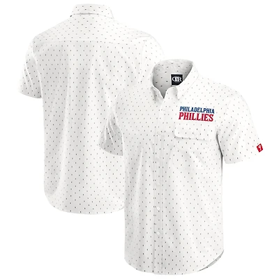 Haut boutonné imprimé crème pour homme de la collection Darius Rucker par Fanatics, motif Philadelphia Phillies
