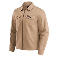 Veste zippée délavée et vieillie pour homme de la collection Darius Rucker par Fanatics, couleur beige, des Phillies Philadelphie