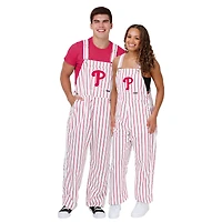 Men's FOCO  White Philadelphia Phillies Pinstripe Bib Overalls