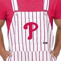 Men's FOCO  White Philadelphia Phillies Pinstripe Bib Overalls