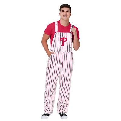 Men's FOCO  White Philadelphia Phillies Pinstripe Bib Overalls