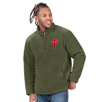 Veste polaire à fermeture éclair quart de tour Everest des Philadelphia Phillies G-III Sports by Carl Banks pour homme, vert chasseur