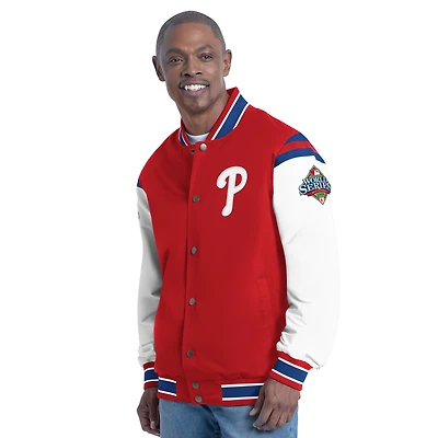 Men's G-III Sports by Carl Banks  Red Philadelphia Phillies Recruit Commemorative Full-Snap Varsity Jacket