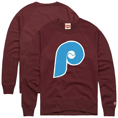 Sweat-shirt à capuche rétro Tri-Blend pour homme, bordeaux, hommage aux Phillies de Philadelphie