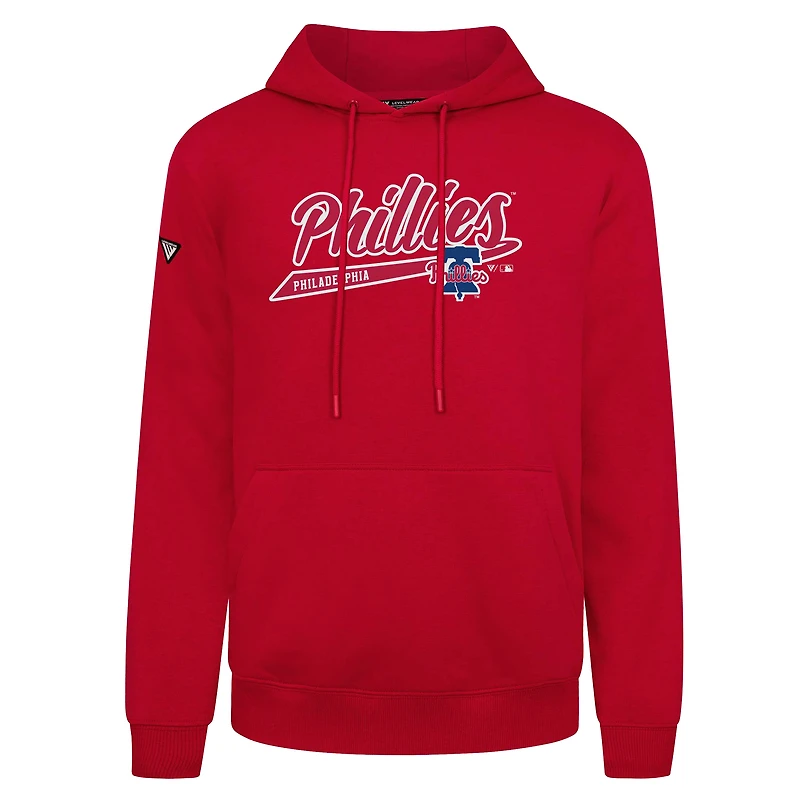 Sweat à capuche en molleton rouge Levelwear pour homme des Philadelphia Phillies Podium
