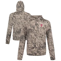 Men's Levelwear  Tan Philadelphia Phillies Insignia Lightweight Long Sleeve Hooded T-Shirt