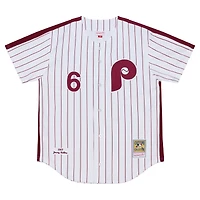 Maillot authentique Mitchell & Ness Jimmy Rollins blanc des Phillies de Philadelphie, collection Cooperstown 2003, pour homme