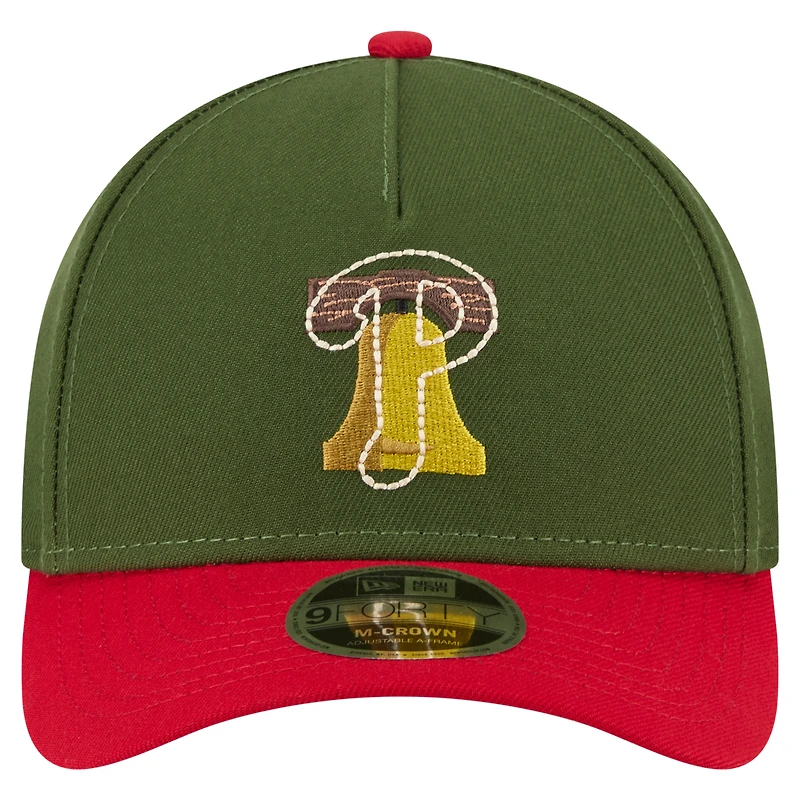 Casquette ajustable 9FORTY A-Frame City Feature de Philadelphie Phillies de New Era pour homme, vert foncé