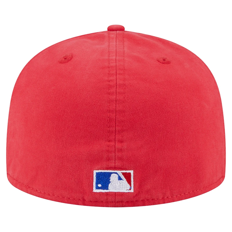 Casquette ajustée New Era 59FIFTY rouge Philadelphia Phillies Championship Side Flag pour homme