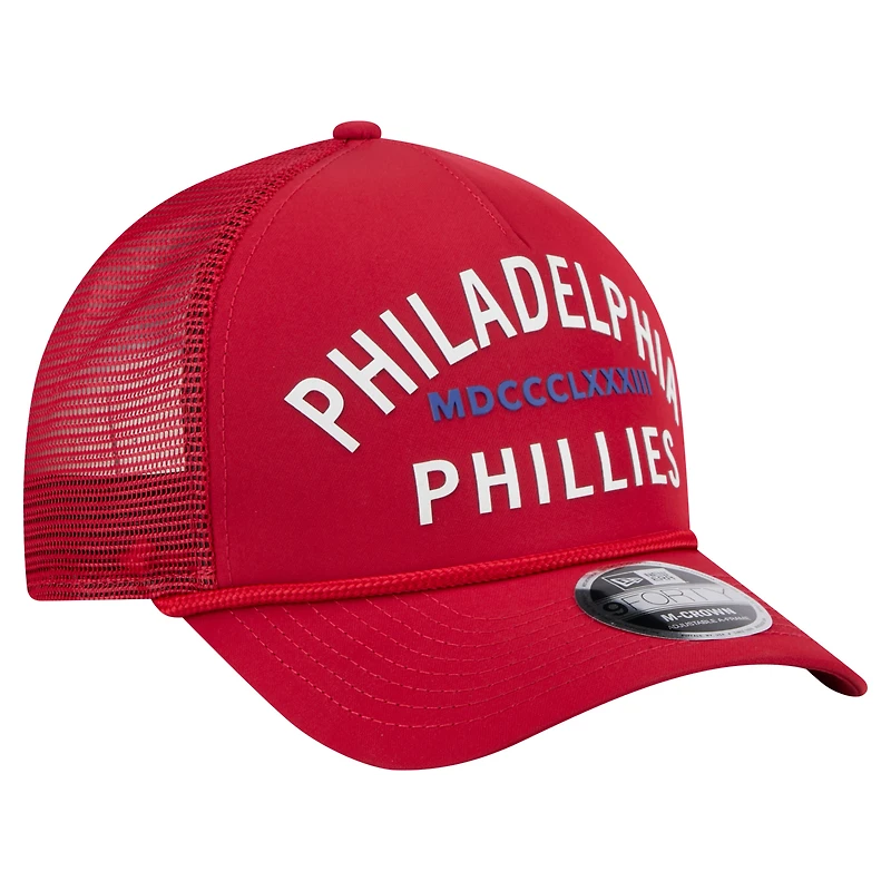 Men's New Era  Red Philadelphia Phillies Minimalist 9FORTY A-Frame Adjustable Hat