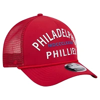 Men's New Era  Red Philadelphia Phillies Minimalist 9FORTY A-Frame Adjustable Hat