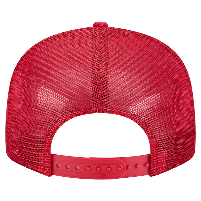 Men's New Era  Red Philadelphia Phillies Split Panel 9FIFTY Trucker Snapback
