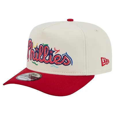 Men's New Era  White Philadelphia Phillies Team Scribble Golfer Adjustable Hat