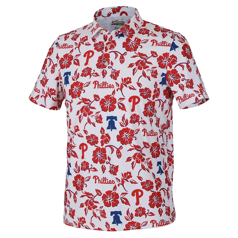 Men's Reyn Spooner  White Philadelphia Phillies Pua Performance Polo