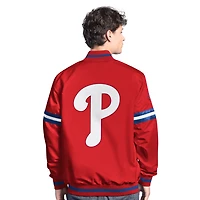 Veste universitaire à boutons-pression Starter Red Philadelphia Phillies Scout pour homme