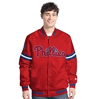 Veste universitaire à boutons-pression Starter Red Philadelphia Phillies Scout pour homme