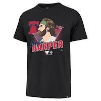 T-shirt noir « 47 » pour homme, Bryce Harper, joueur des Phillies de Philadelphie, caricature Franklin