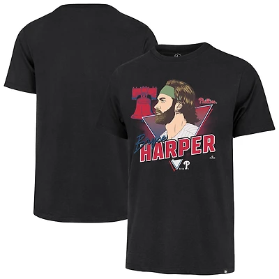 T-shirt noir « 47 » pour homme, Bryce Harper, joueur des Phillies de Philadelphie, caricature Franklin