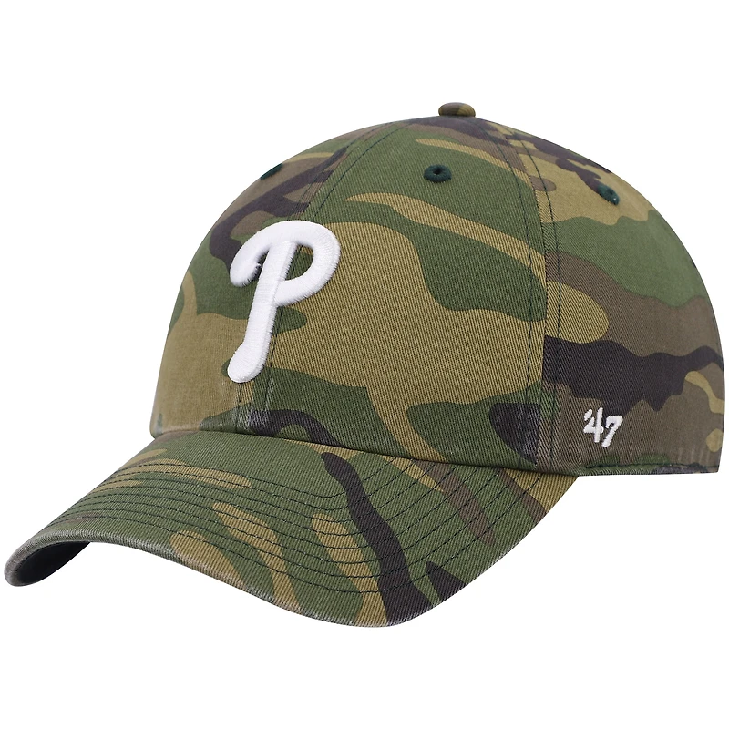 Men's '47 Camo Philadelphia Phillies Clean Up Adjustable Hat