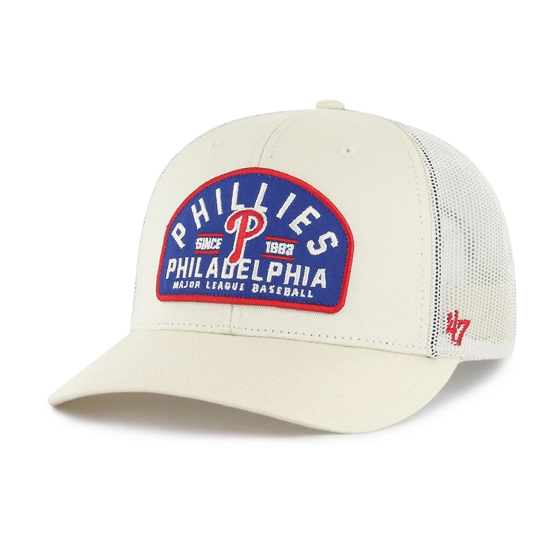 Men's '47 Cream Philadelphia Phillies Leland Adjustable Trucker Hat