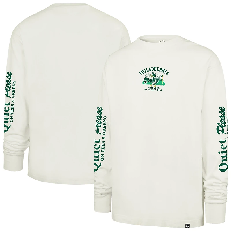 Men's '47  Cream Philadelphia Phillies Quiet Please Foundation Long Sleeve T-Shirt
