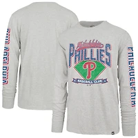 T-shirt à manches longues Fair Ball Franklin gris pour homme '47 Philadelphia Phillies