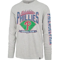 T-shirt à manches longues Fair Ball Franklin gris pour homme '47 Philadelphia Phillies