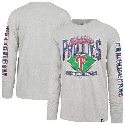 Men's '47 Gray Philadelphia Phillies Fair Ball Franklin Long Sleeve T-Shirt