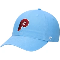 Casquette ajustable pour homme, logo Philadelphia Phillies '47 bleu clair, collection Cooperstown